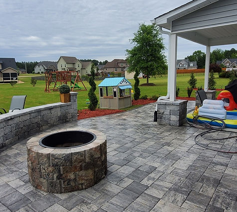 Fire Pit Patio with Play Area View