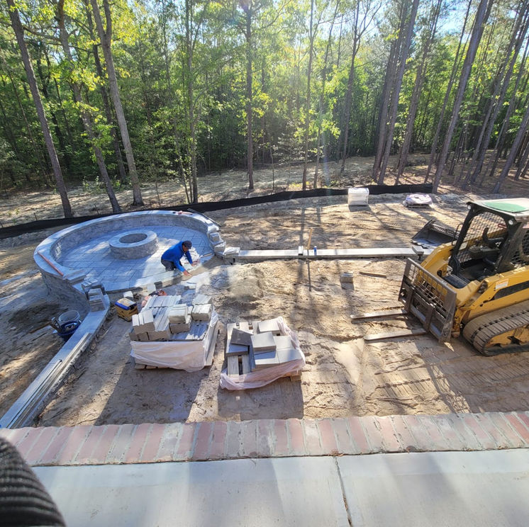 Fire Pit Patio Under Construction