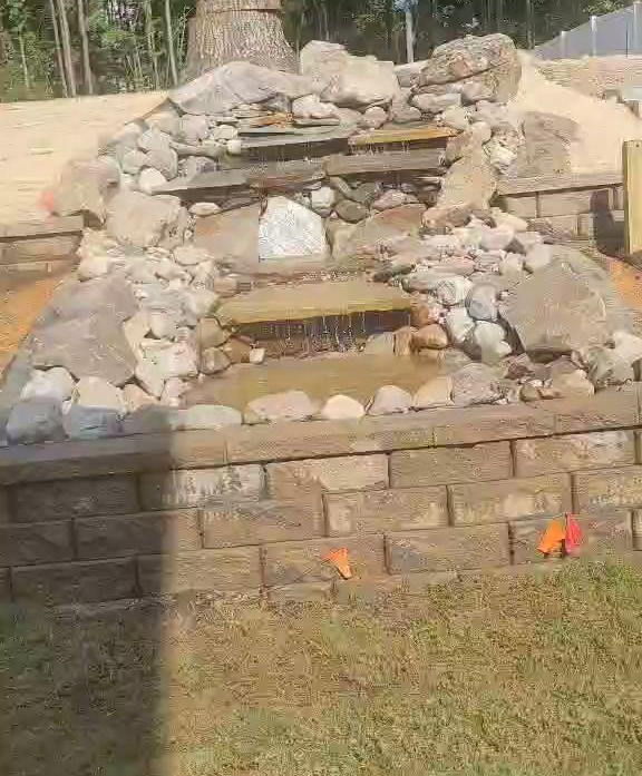 Rock Waterfall Feature Under Construction
