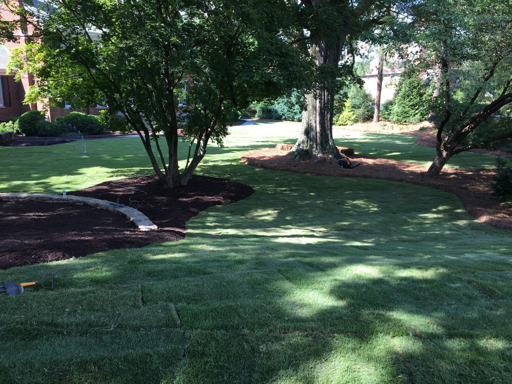 Shade Garden & Fresh Sod